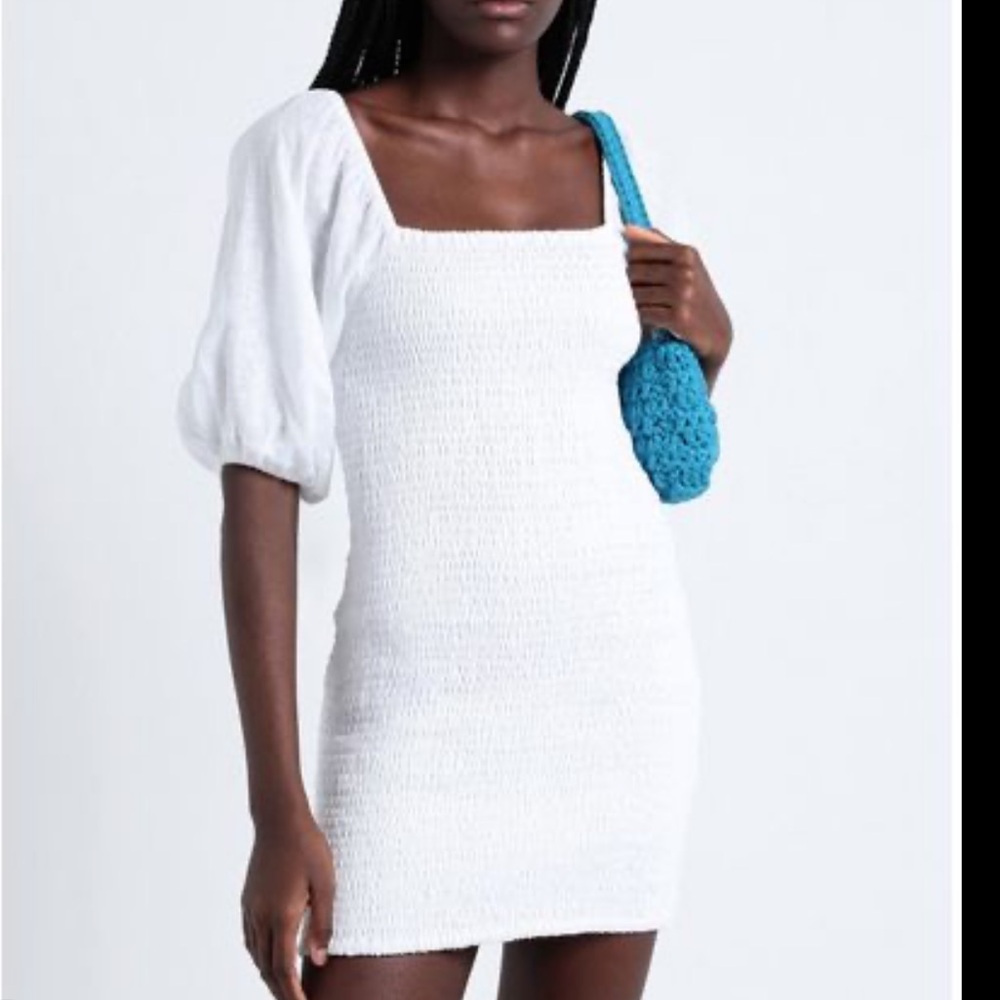 NWOT Faithfull the Brand white linen Antibes mini dress XS